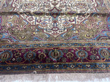 Extremely Fine and Rare Antique Silk Rug 4'2" x 6' 7"