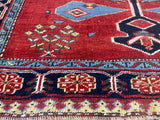 Fine Antique Caucasian Kazak Wool Rug 4'3" x 5' 9''