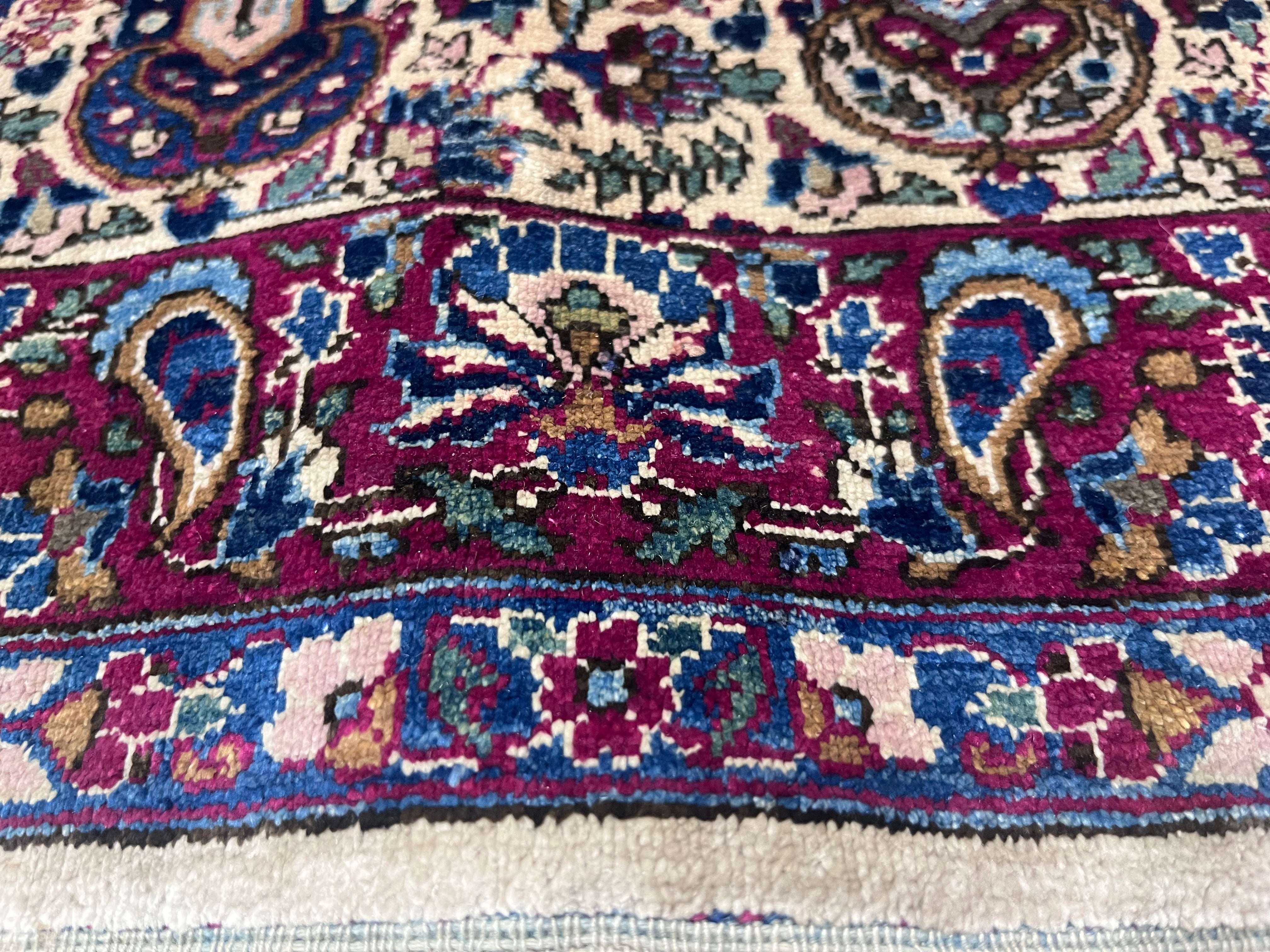 Extremely Fine Antique Silk  Mohtasham Kashan Rug 4'2" x 6' 9"
