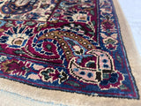Extremely Fine Antique Silk  Mohtasham Kashan Rug 4'2" x 6' 9"