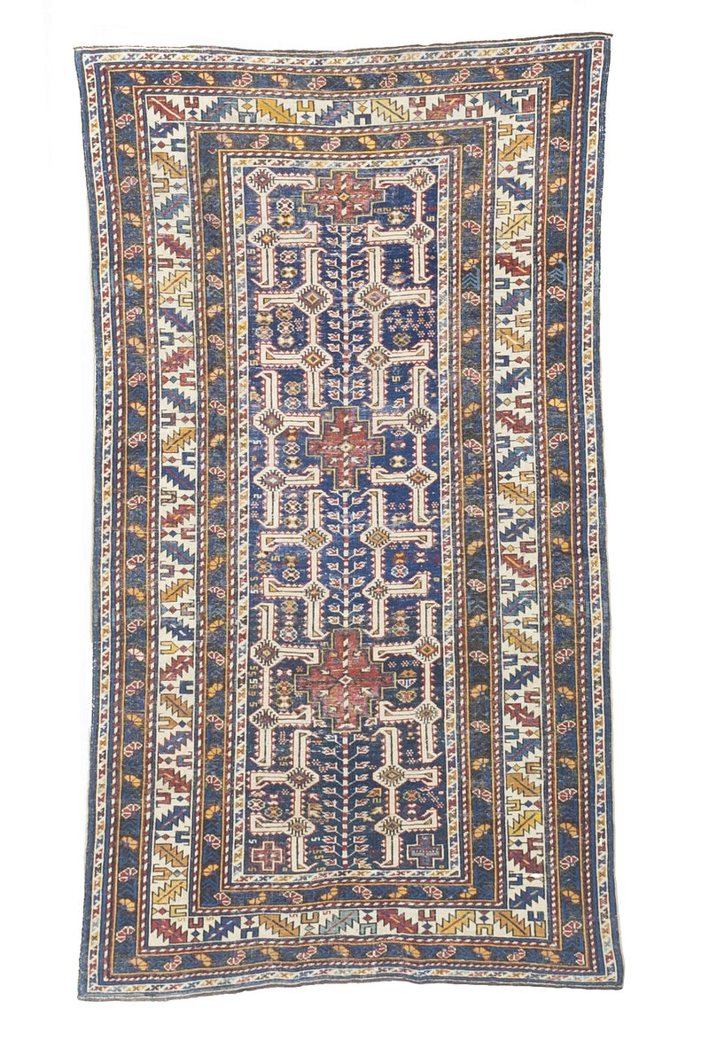 Fine Antique Caucasian Shirvan Wool Rug 3'8