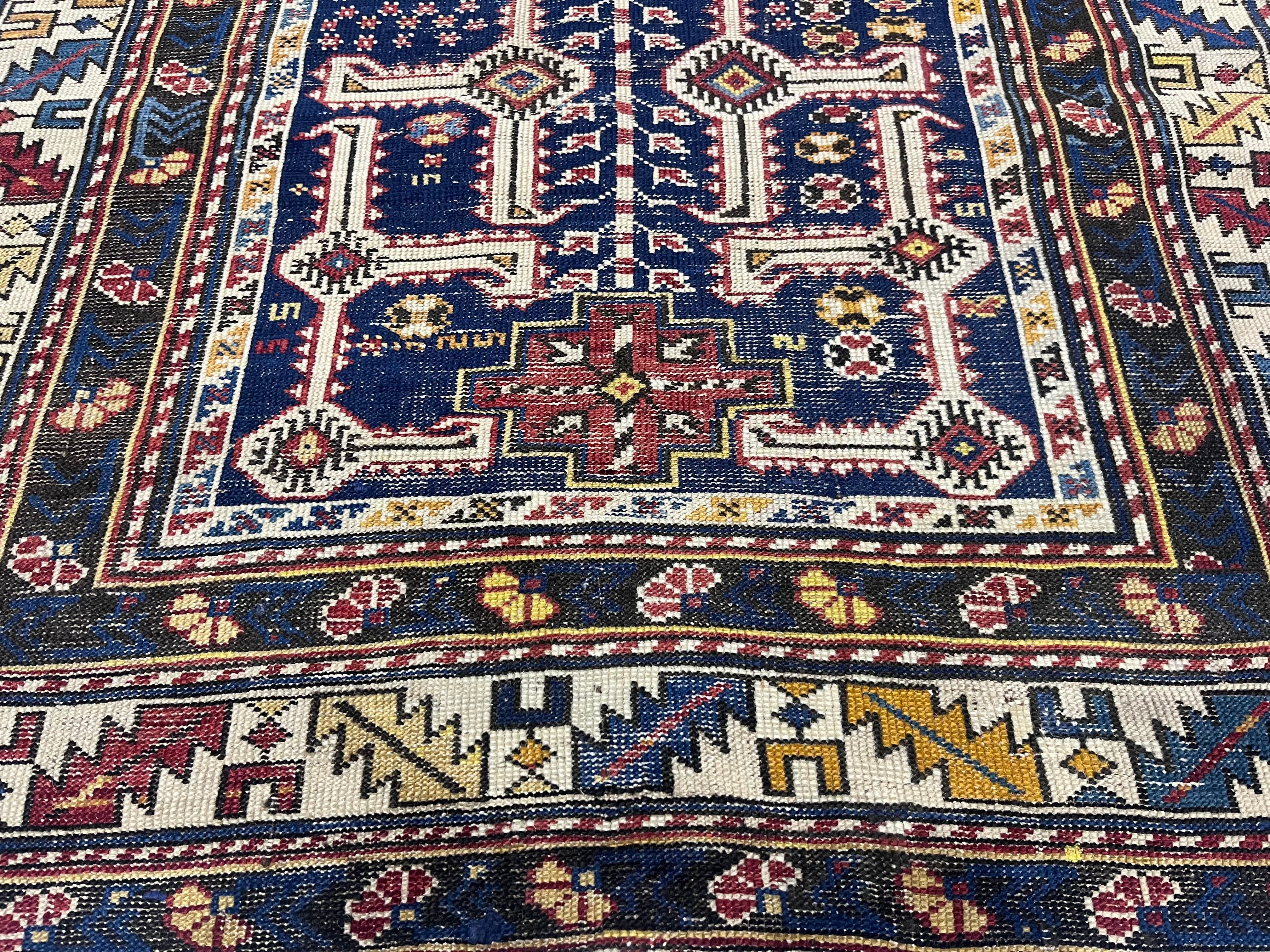 Fine Antique Caucasian Shirvan Wool Rug 3'8" x 6' 10''