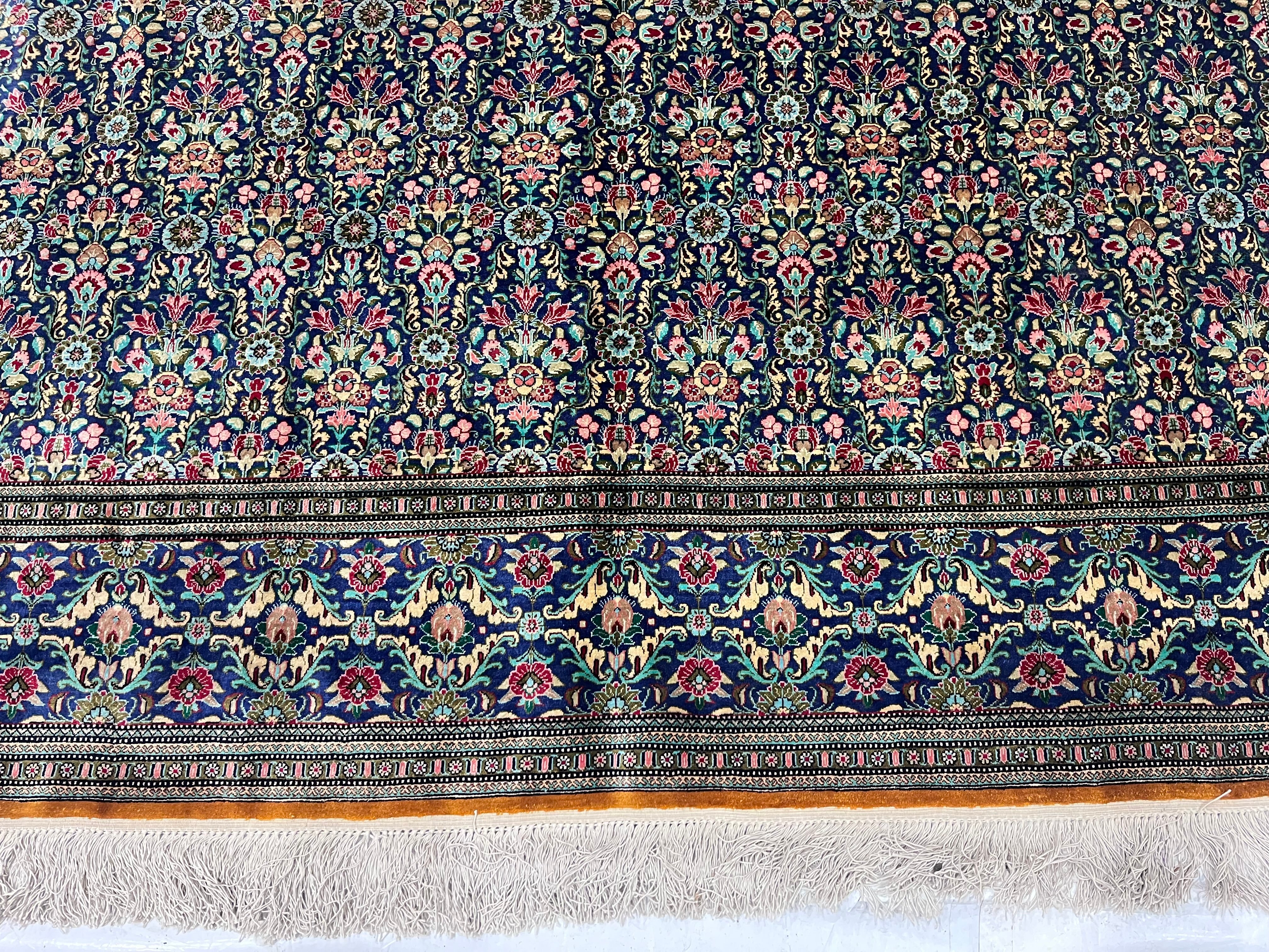 Extremely Fine  Silk Qum Rug 6'4" x 6' 5''