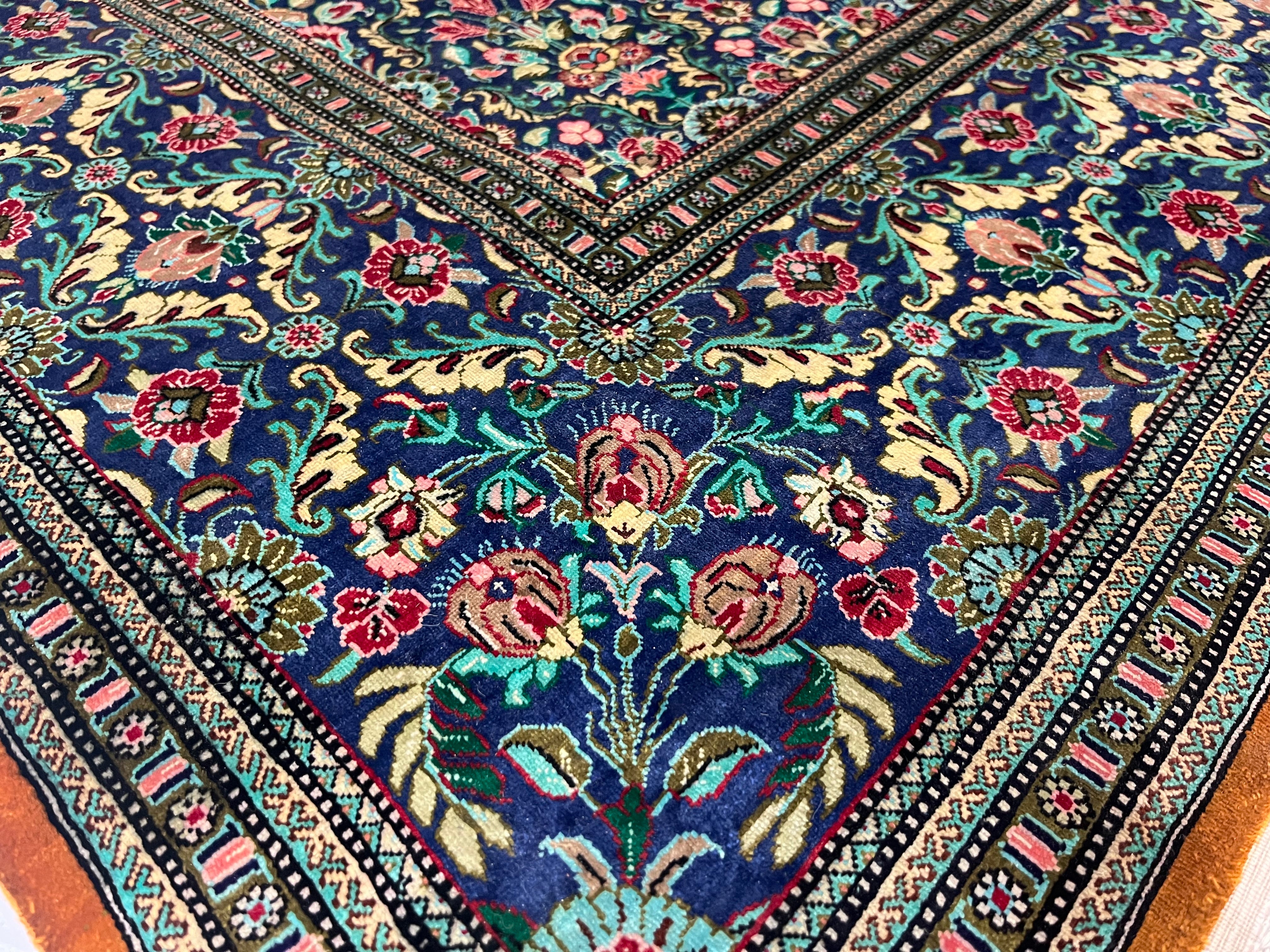 Extremely Fine  Silk Qum Rug 6'4" x 6' 5''