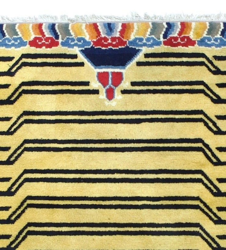 Antique Tibetan Wool Rug 4'10" x 6' 3"