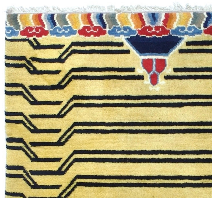 Antique Tibetan Wool Rug 4'10" x 6' 3"