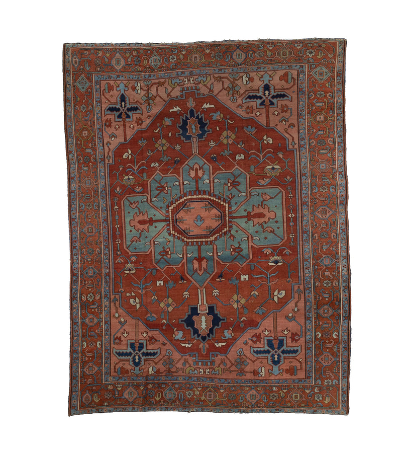 Fine Antique  Serapi Wool Rug 9' 1'' x 11' 3''