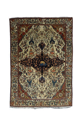 Fine Antique  Farahan Sarouk Wool Rug 4'5" x 6' 8''