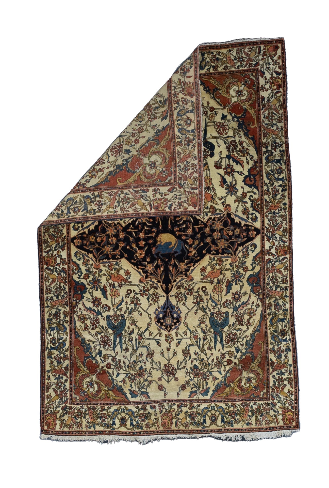 Fine Antique  Farahan Sarouk Wool Rug 4'5" x 6' 8''