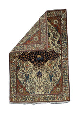 Fine Antique  Farahan Sarouk Wool Rug 4'5" x 6' 8''