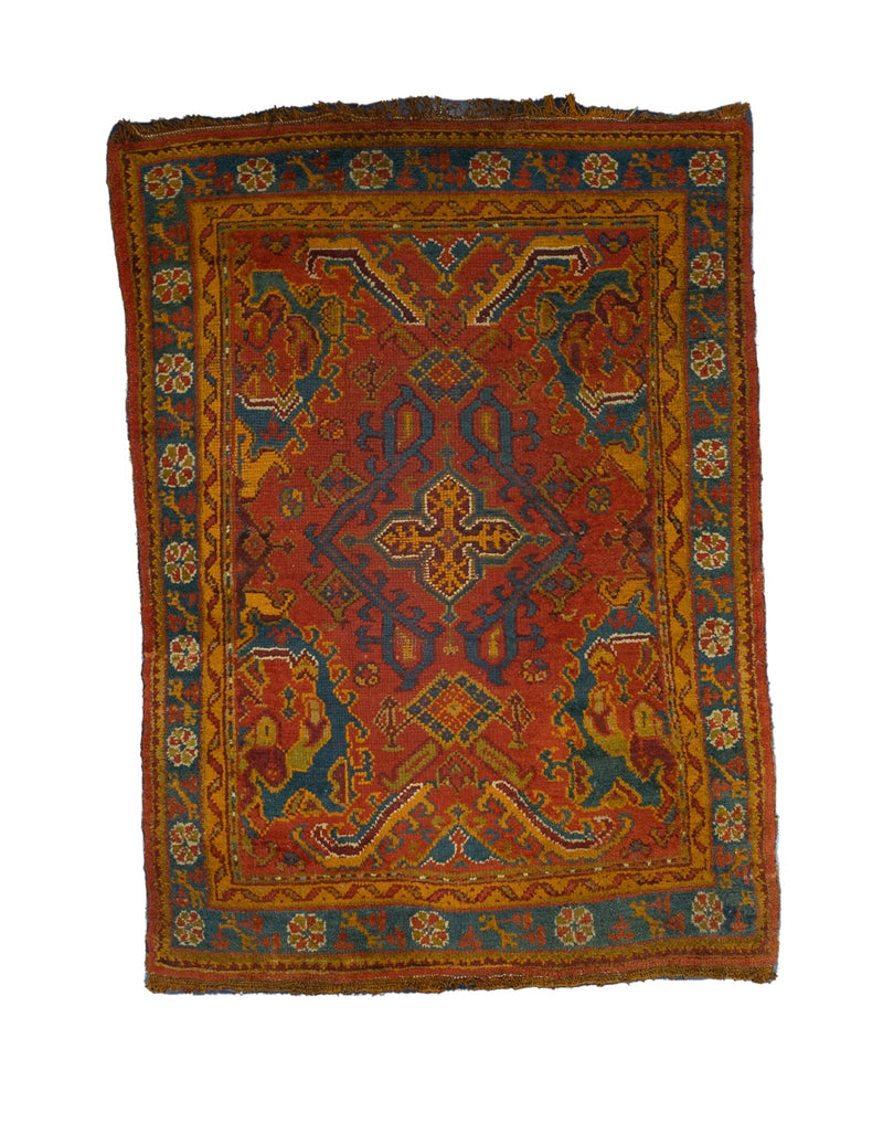 Fine Antique Oushak Wool Rug 4' 11'' x 6' 8''