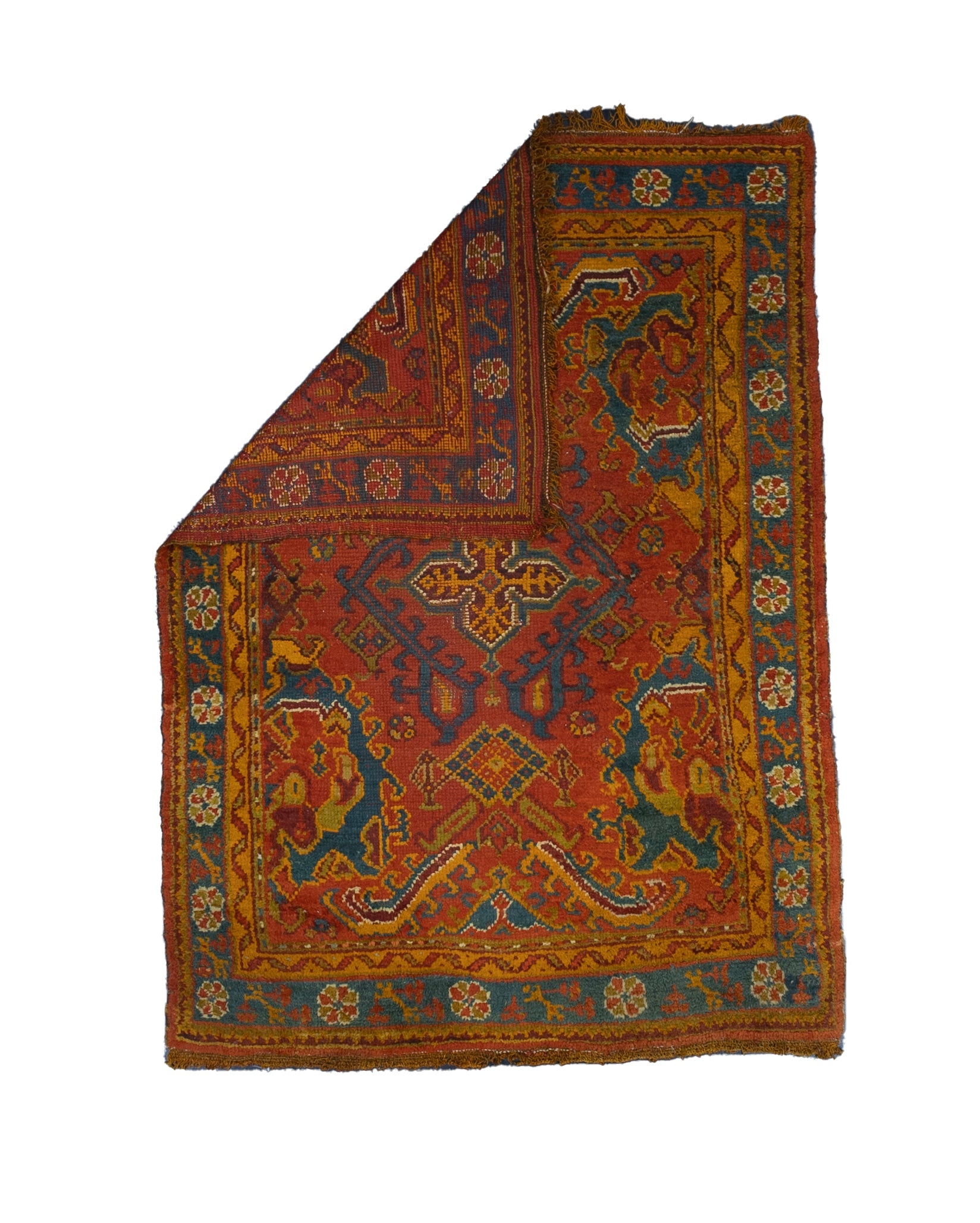 Fine Antique Oushak Wool Rug 4' 11'' x 6' 8''