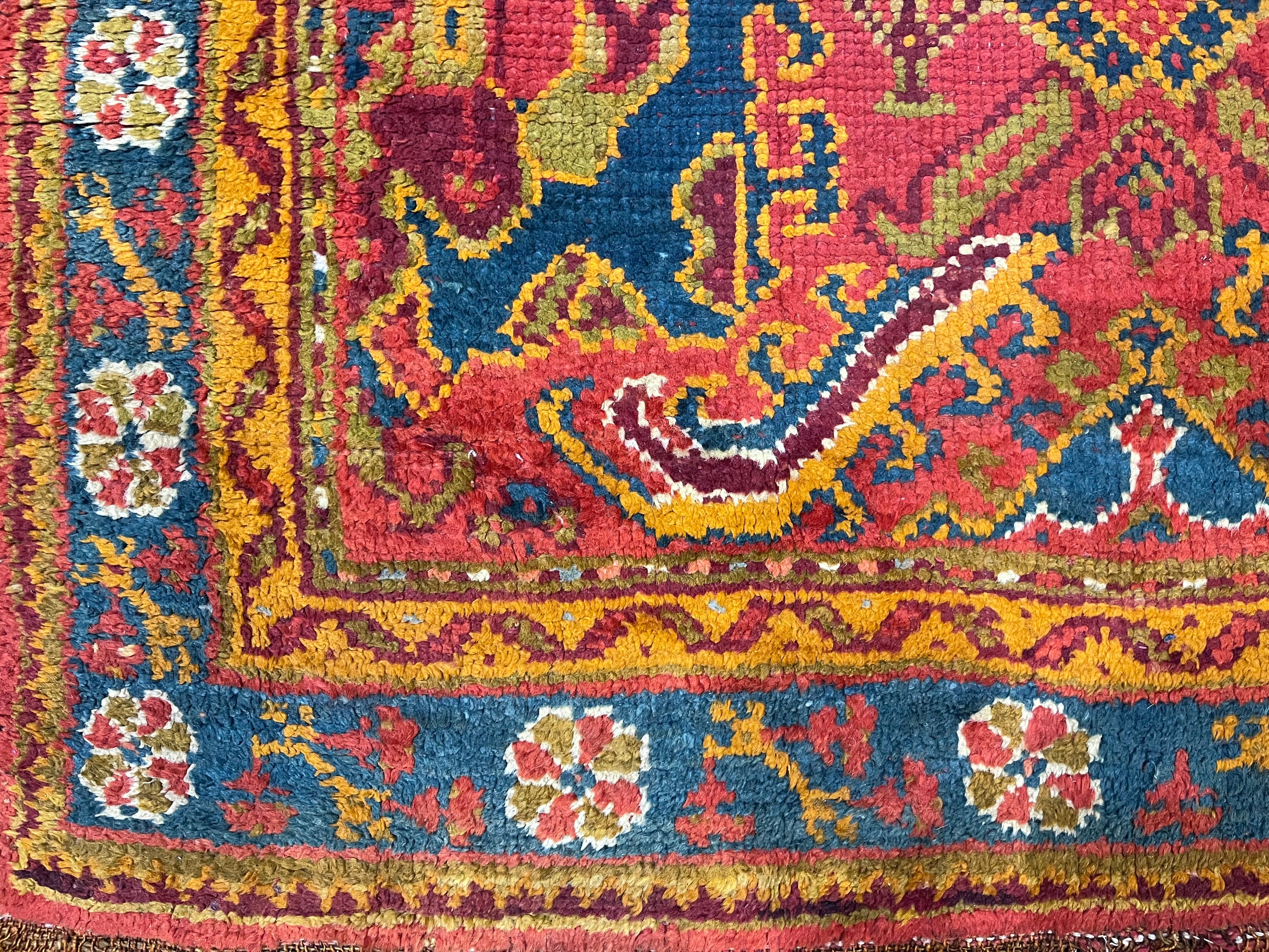 Fine Antique Oushak Wool Rug 4' 11'' x 6' 8''
