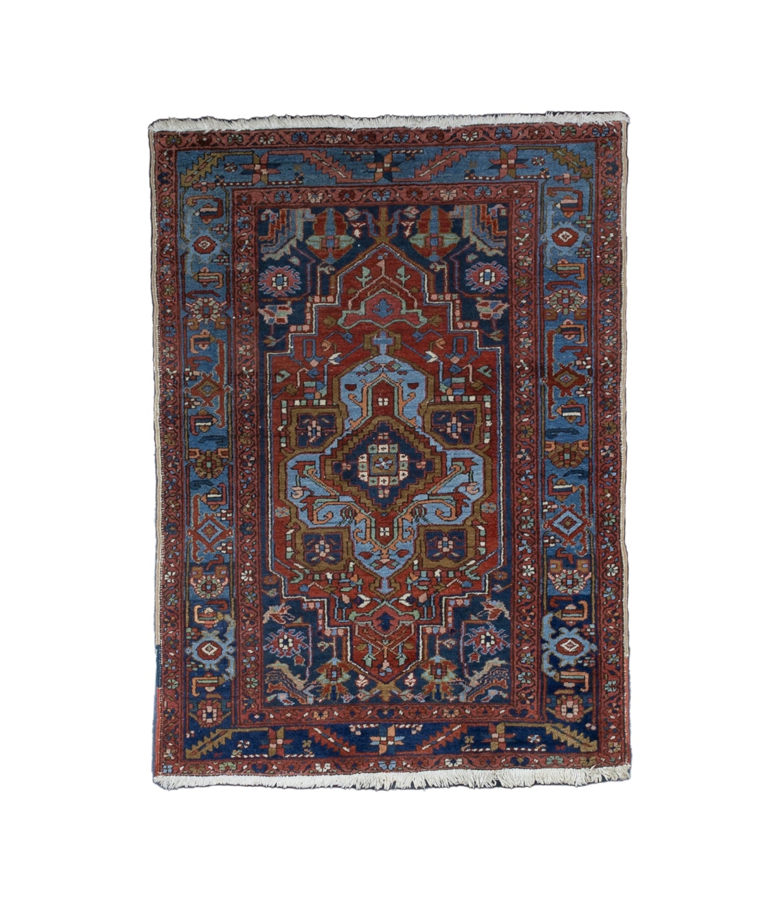 Fine Antique Heriz Wool Rug 3' 9'' x 5' 7''