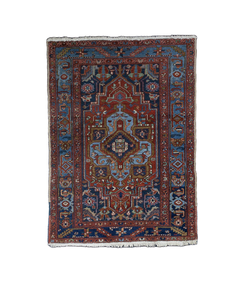 Fine Antique Heriz Wool Rug 3' 9'' x 5' 7''