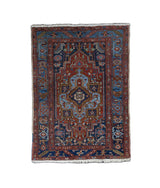 Fine Antique Heriz Wool Rug 3' 9'' x 5' 7''