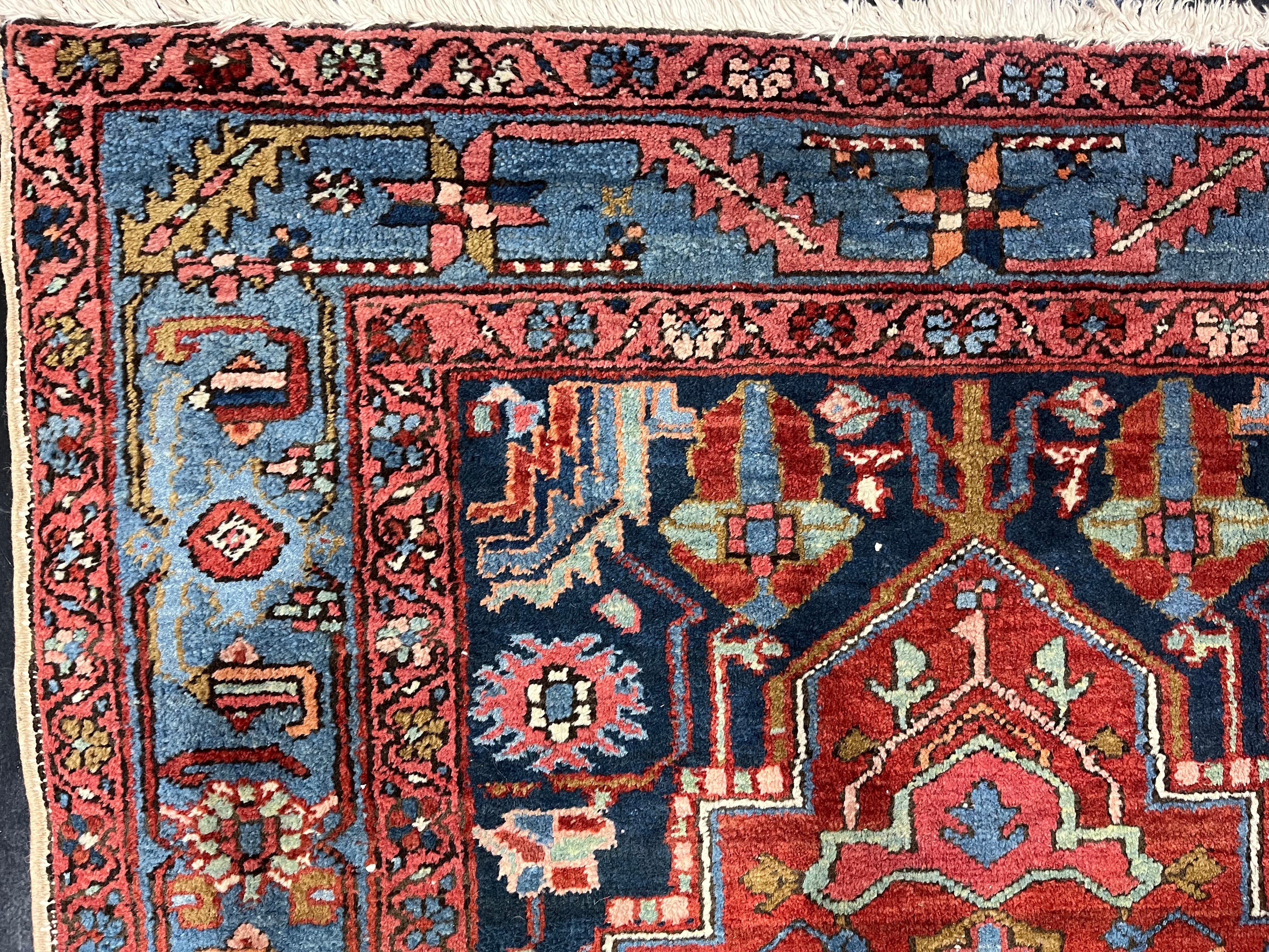 Fine Antique Heriz Wool Rug 3' 9'' x 5' 7''