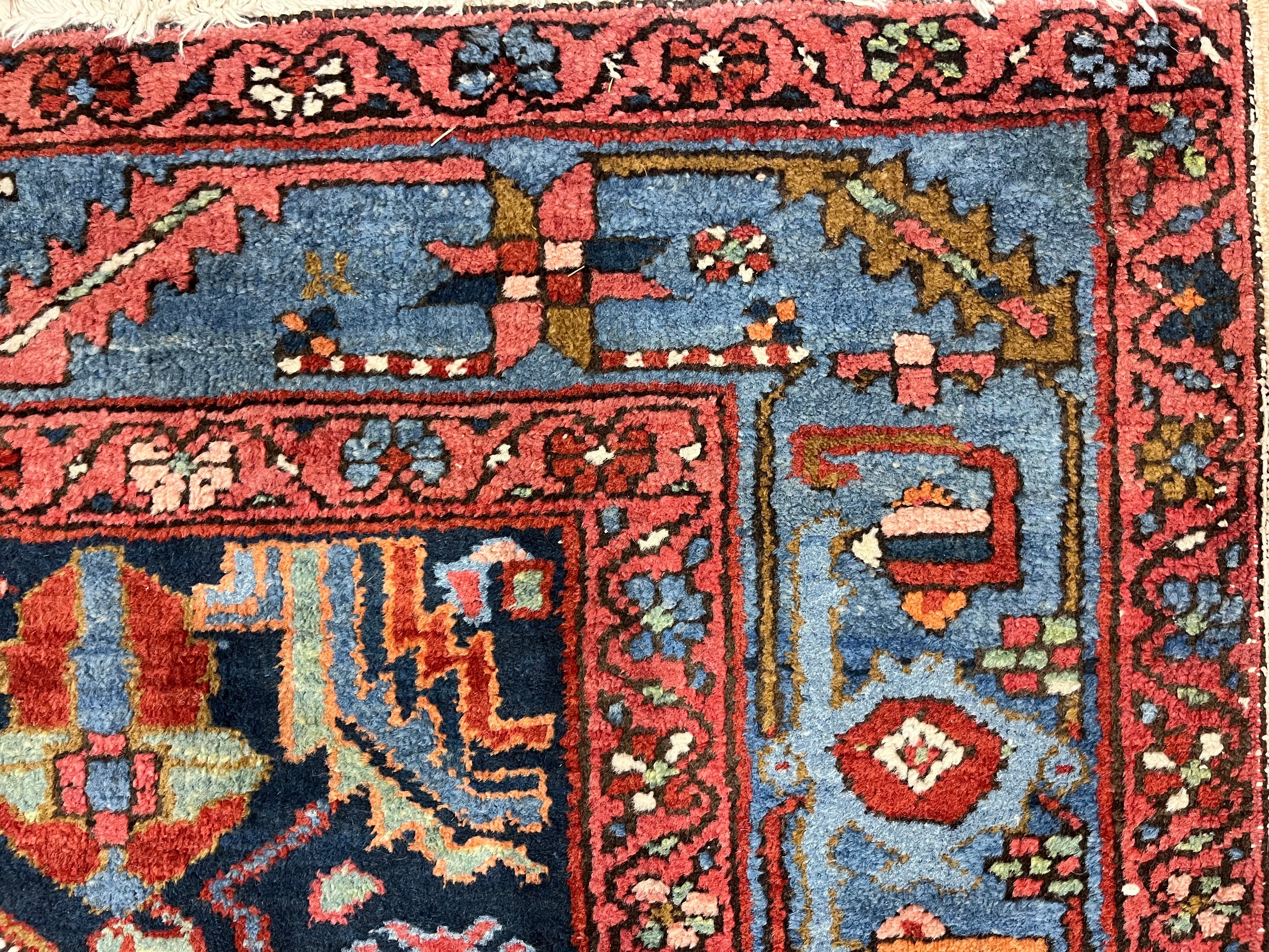 Fine Antique Heriz Wool Rug 3' 9'' x 5' 7''