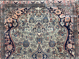 Fine Antique  Mohtasham Kashan Wool Rug 4'3" x 6' 9"