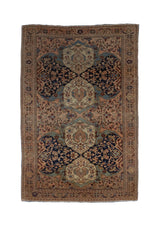 Fine Antique Farahan Sarouk Wool Rug 4'3" x 6' 7"