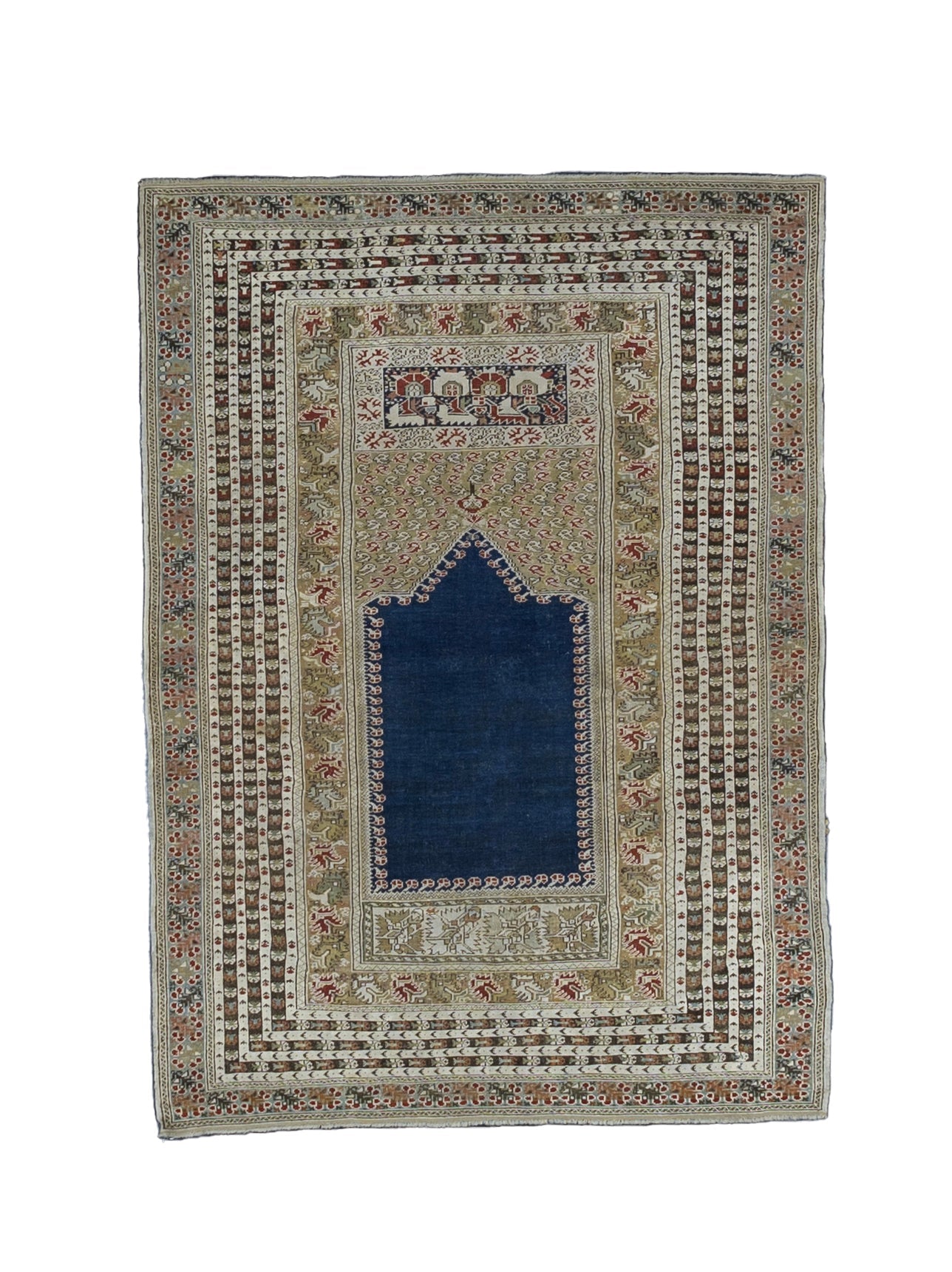 Fine Antique Turkish Giordez Wool Rug 4'1" x 5' 8"