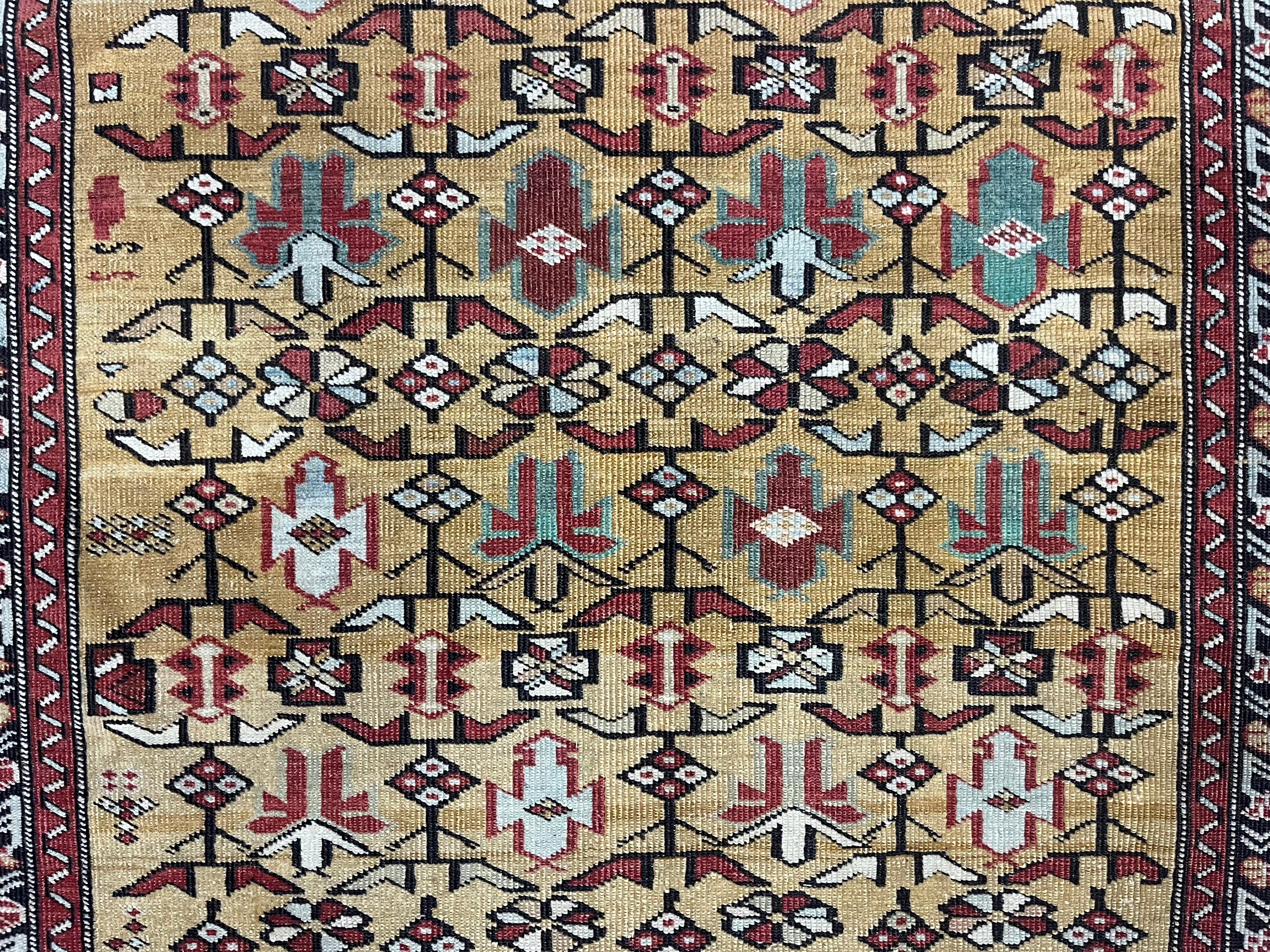 Fine Antique Caucasian Kuba Rug 4' 0" x 5' 8''