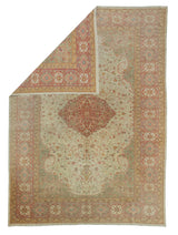 Fine Antique Borlu Oushak Wool Rug 8'7" x 11' 10"