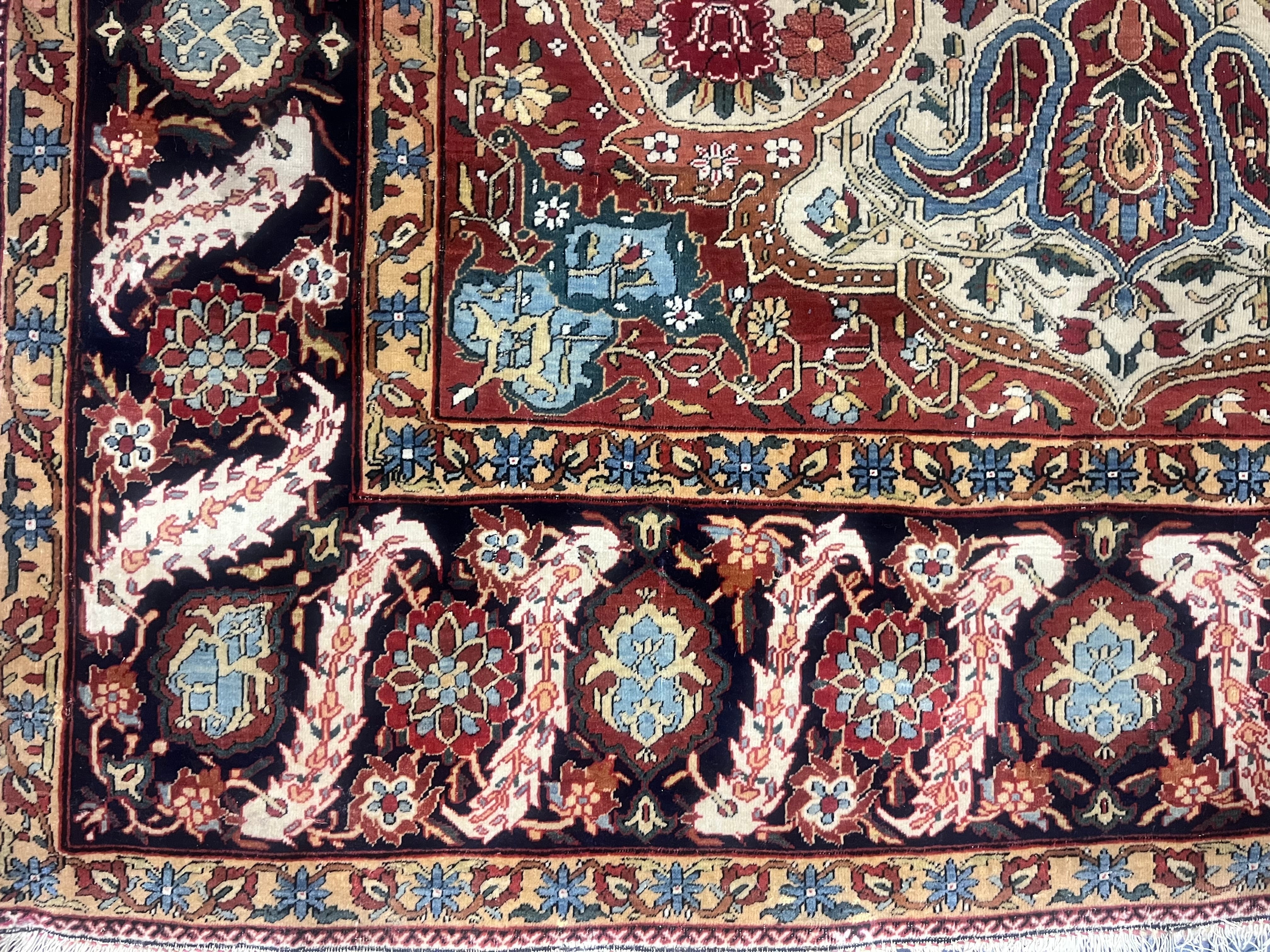 Fine Antique  Mohtasham Kashan Wool Rug 4'5" x 7' 9''