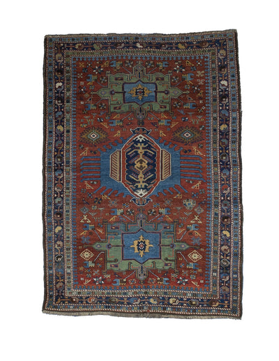 Fine Antique  Heriz Rug 4'10