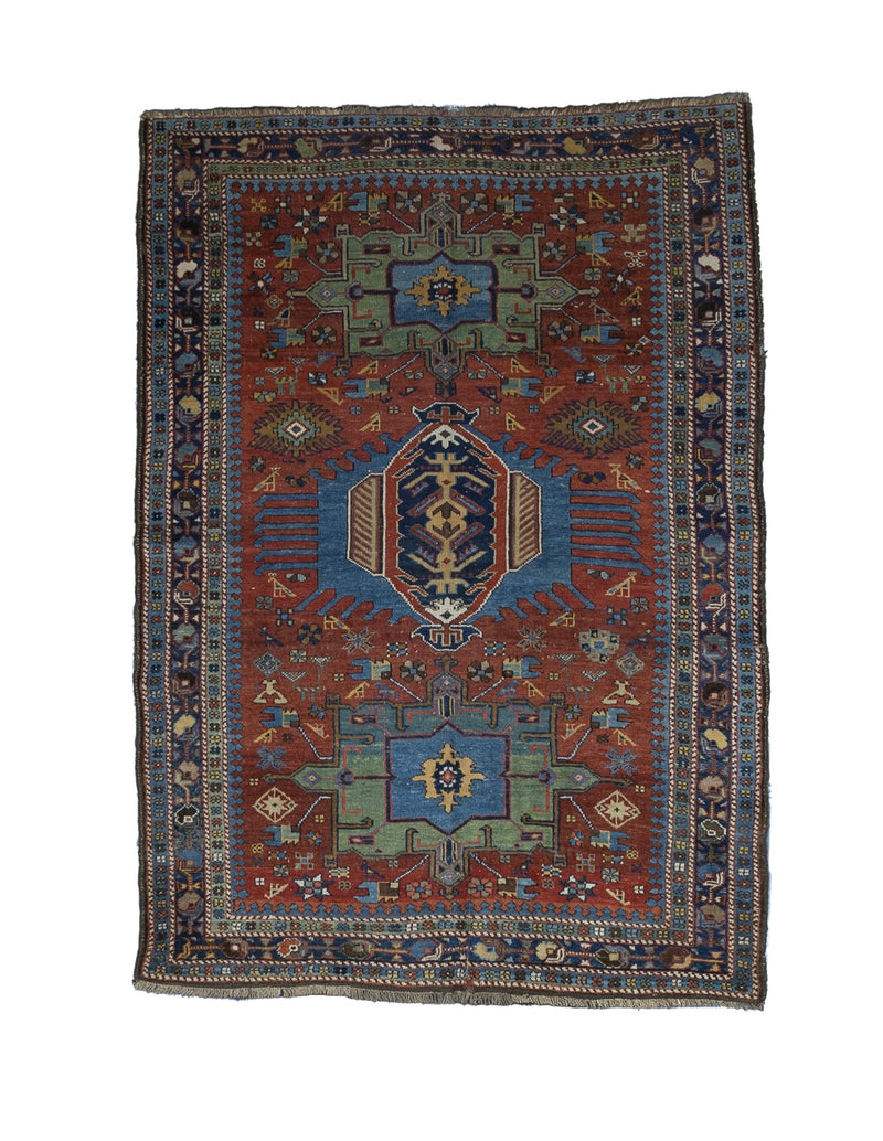 Fine Antique  Heriz Rug 4'10