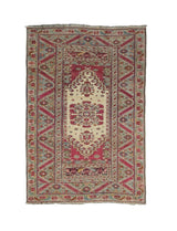 Antique Turkish Giordes Wool Rug 4'1" x 6' 0"