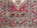 Antique Turkish Giordes Wool Rug 4'1" x 6' 0"
