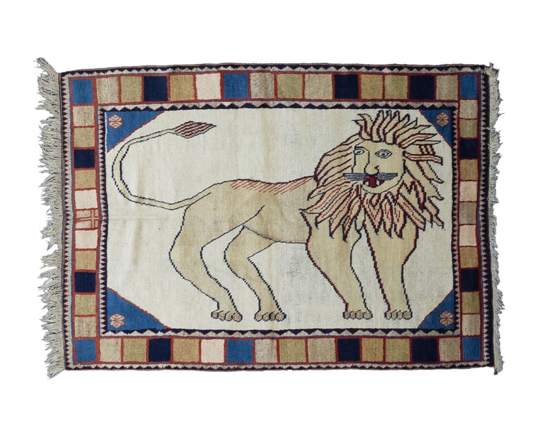 Fine Antique Persian Gabbeh Wool Rug 3'10