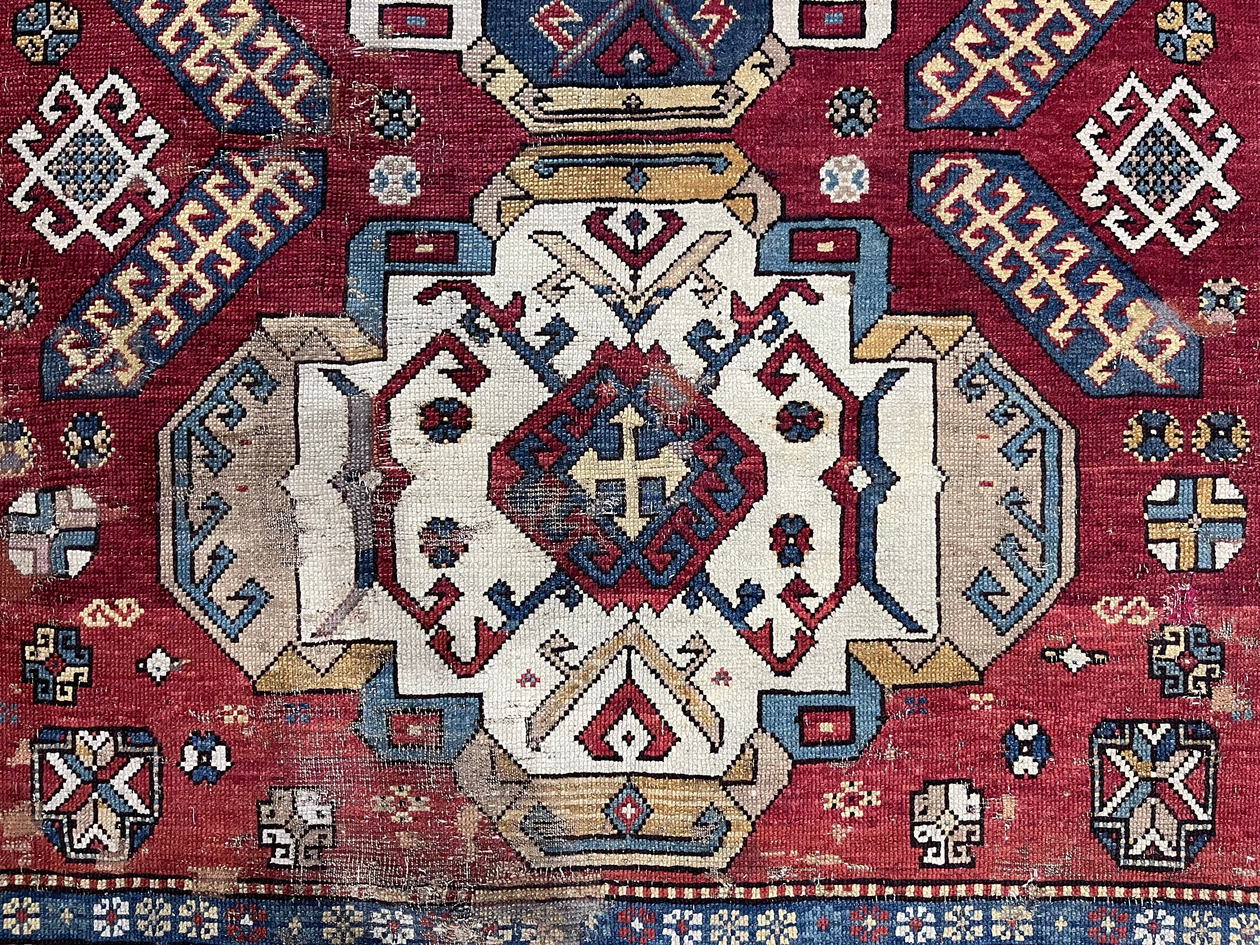 Antique Caucasian Sumak Rug 5' 8'' x 9' 10''