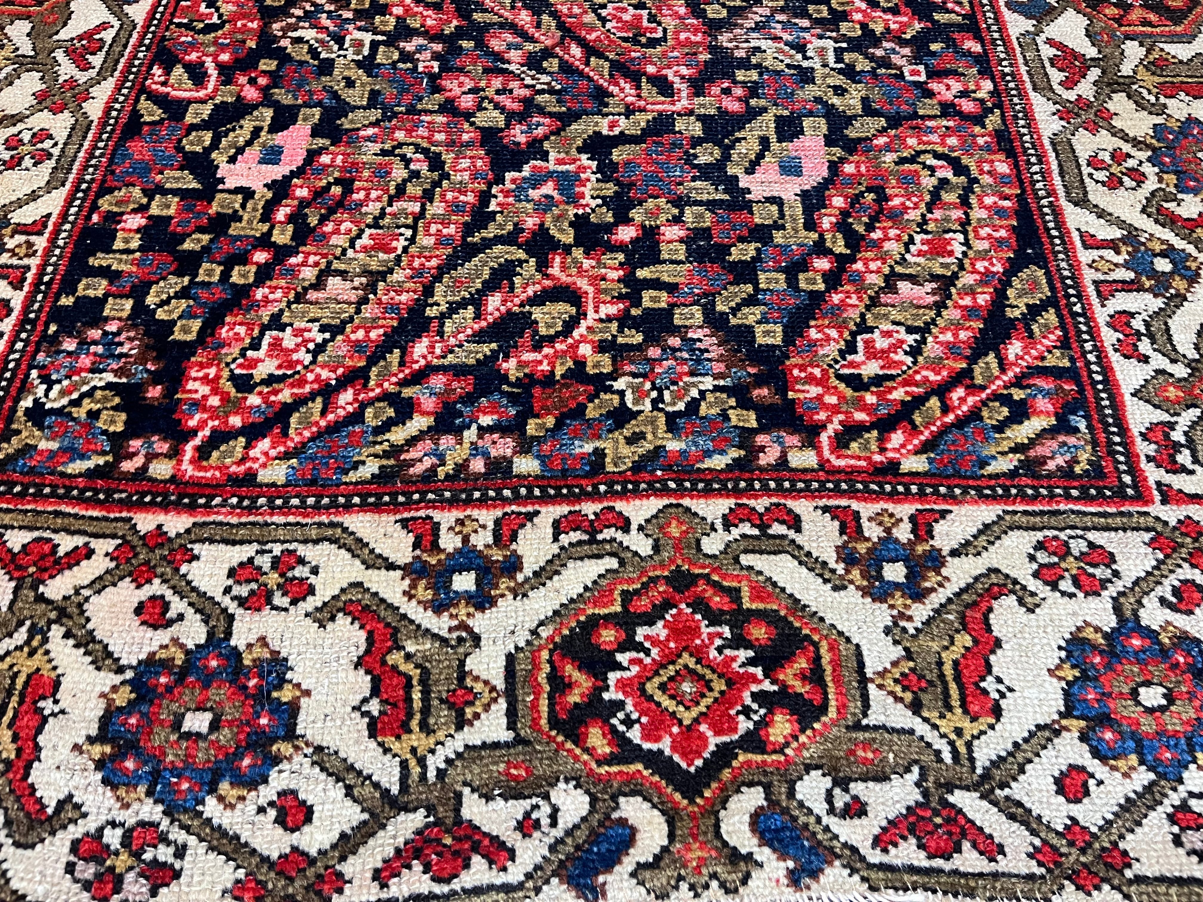 Fine Antique Northwest Wool on Wool Short Rug 3'5" x 8' 8''