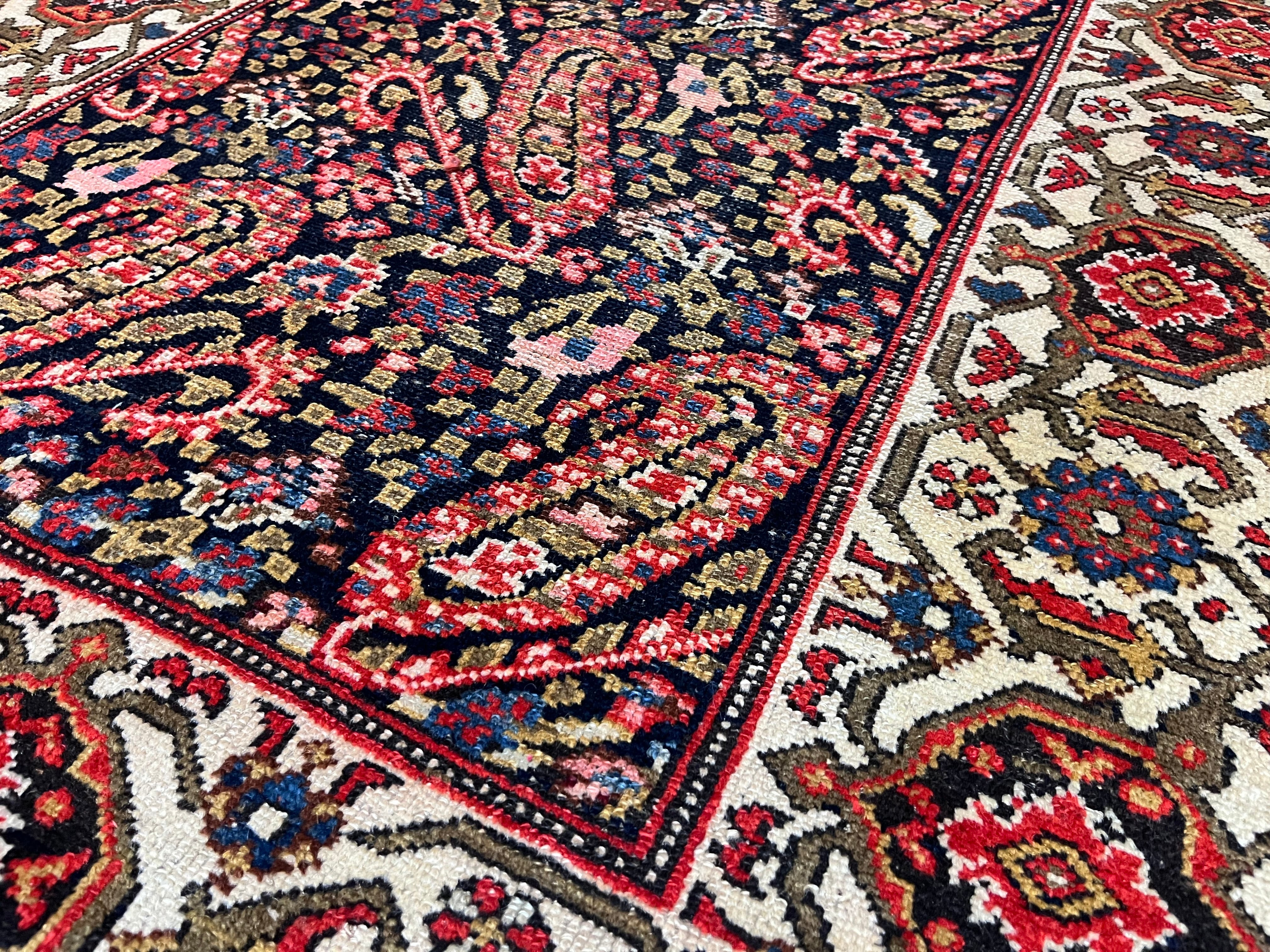 Fine Antique Northwest Wool on Wool Short Rug 3'5" x 8' 8''