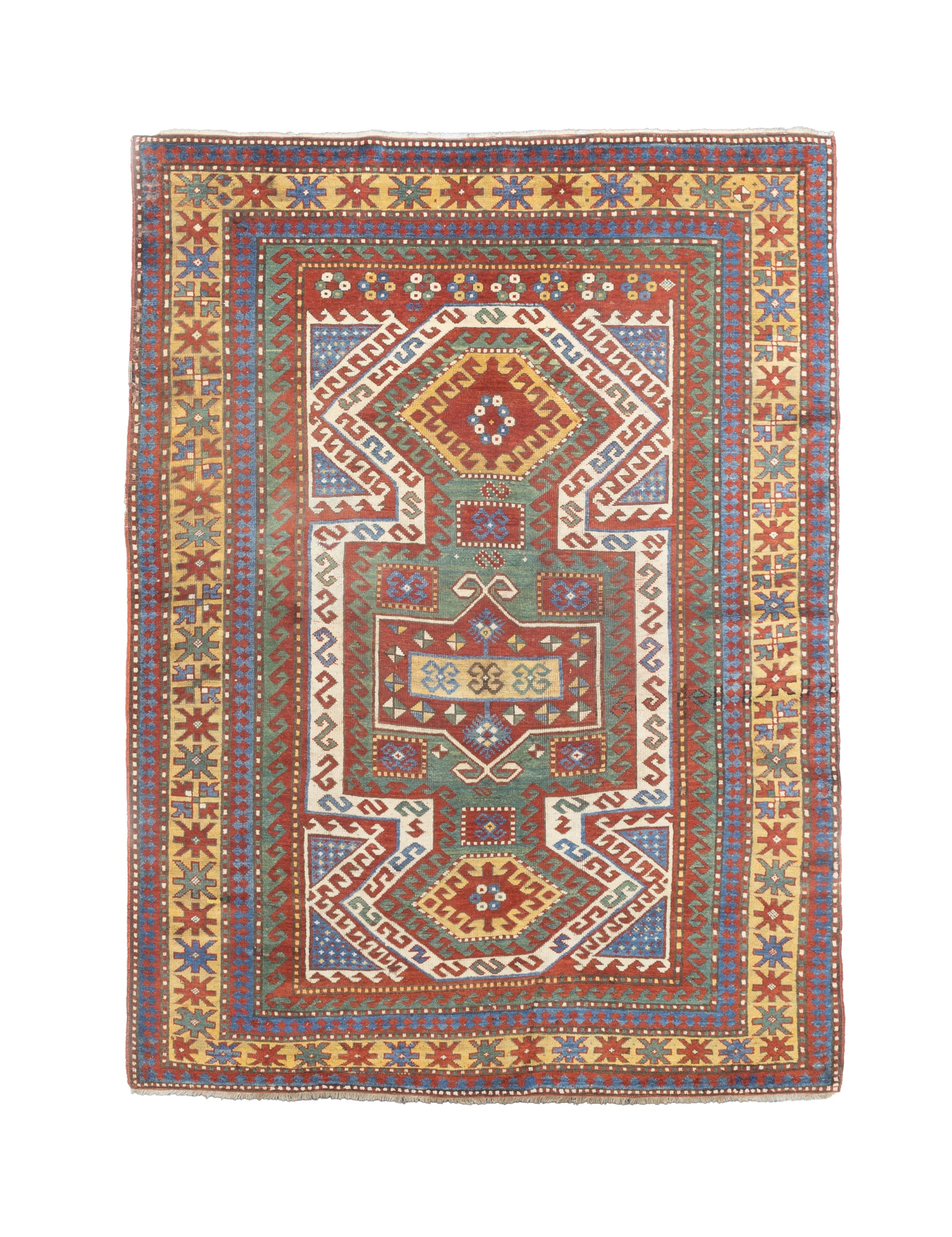 Fine Antique Caucasian Sevan Kazak Rug 5' 5'' x 7' 9''