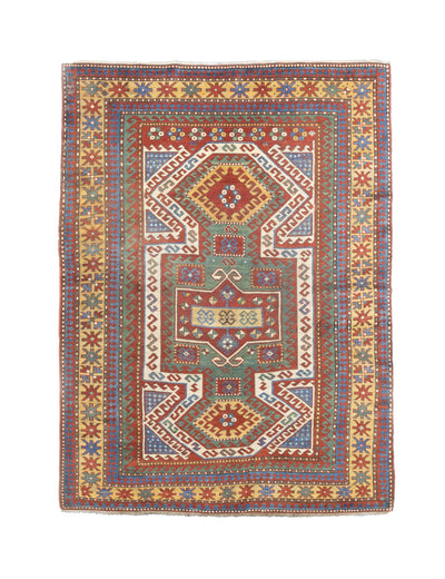 Fine Antique Caucasian Sevan Kazak Rug 5' 5'' x 7' 9''