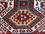 Fine Antique Caucasian Sevan Kazak Rug 5' 5'' x 7' 9''