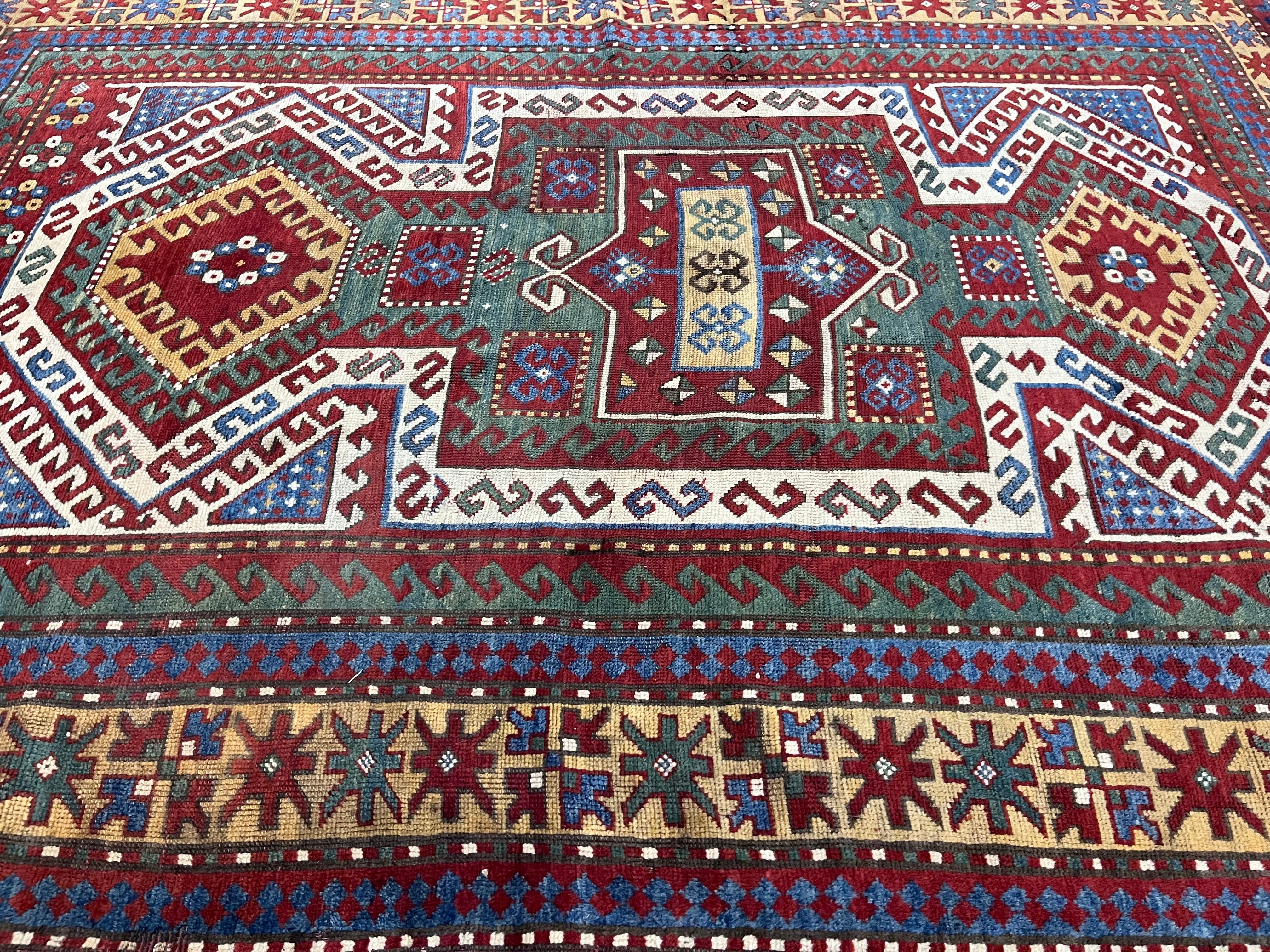 Fine Antique Caucasian Sevan Kazak Rug 5' 5'' x 7' 9''