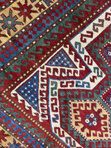 Fine Antique Caucasian Sevan Kazak Rug 5' 5'' x 7' 9''