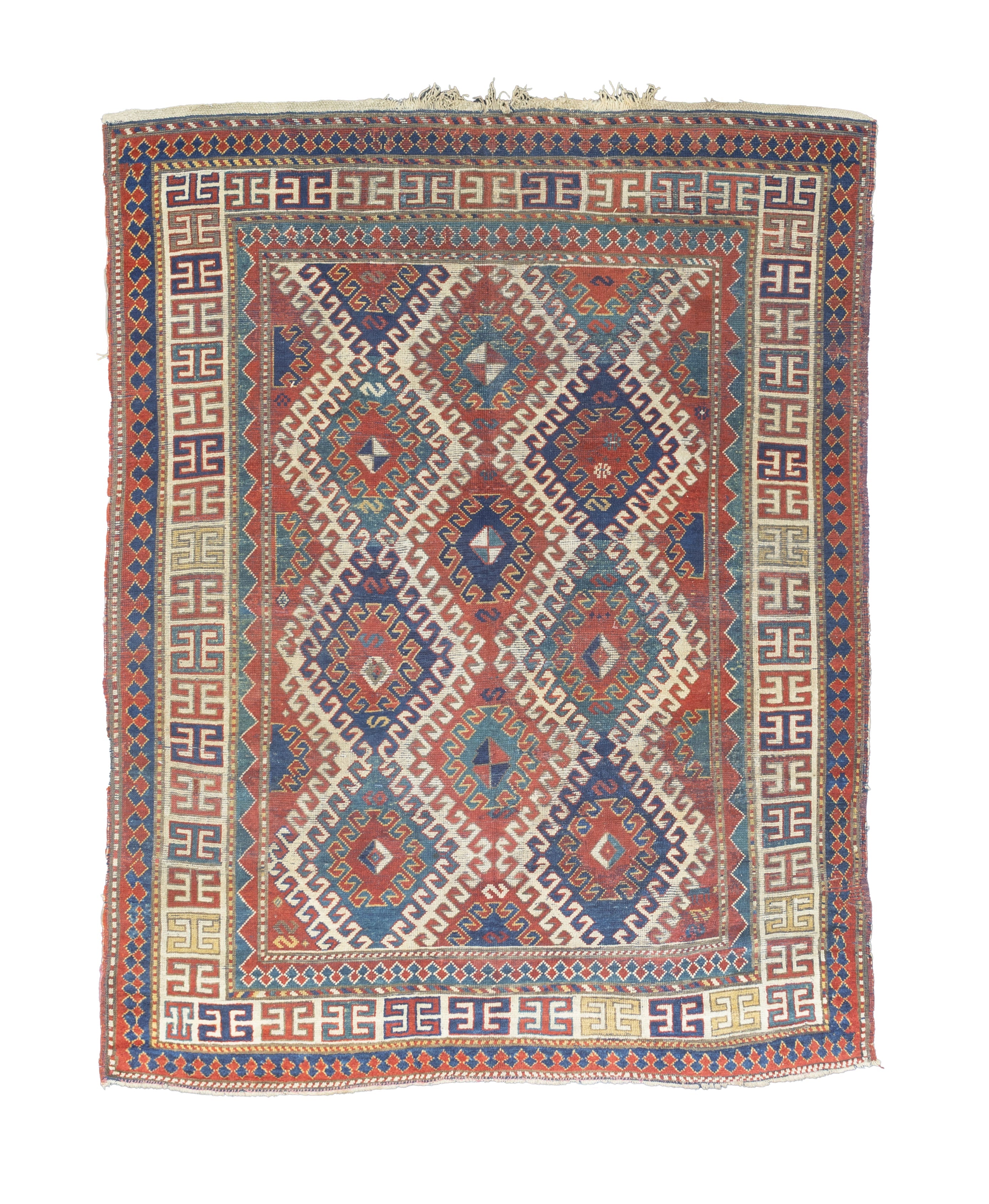 Fine Antique Caucasian Borchelou Kazak Rug 6' 0" x 7' 7''