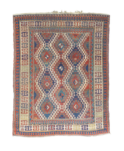 Fine Antique Caucasian Borchelou Kazak Rug 6' 0