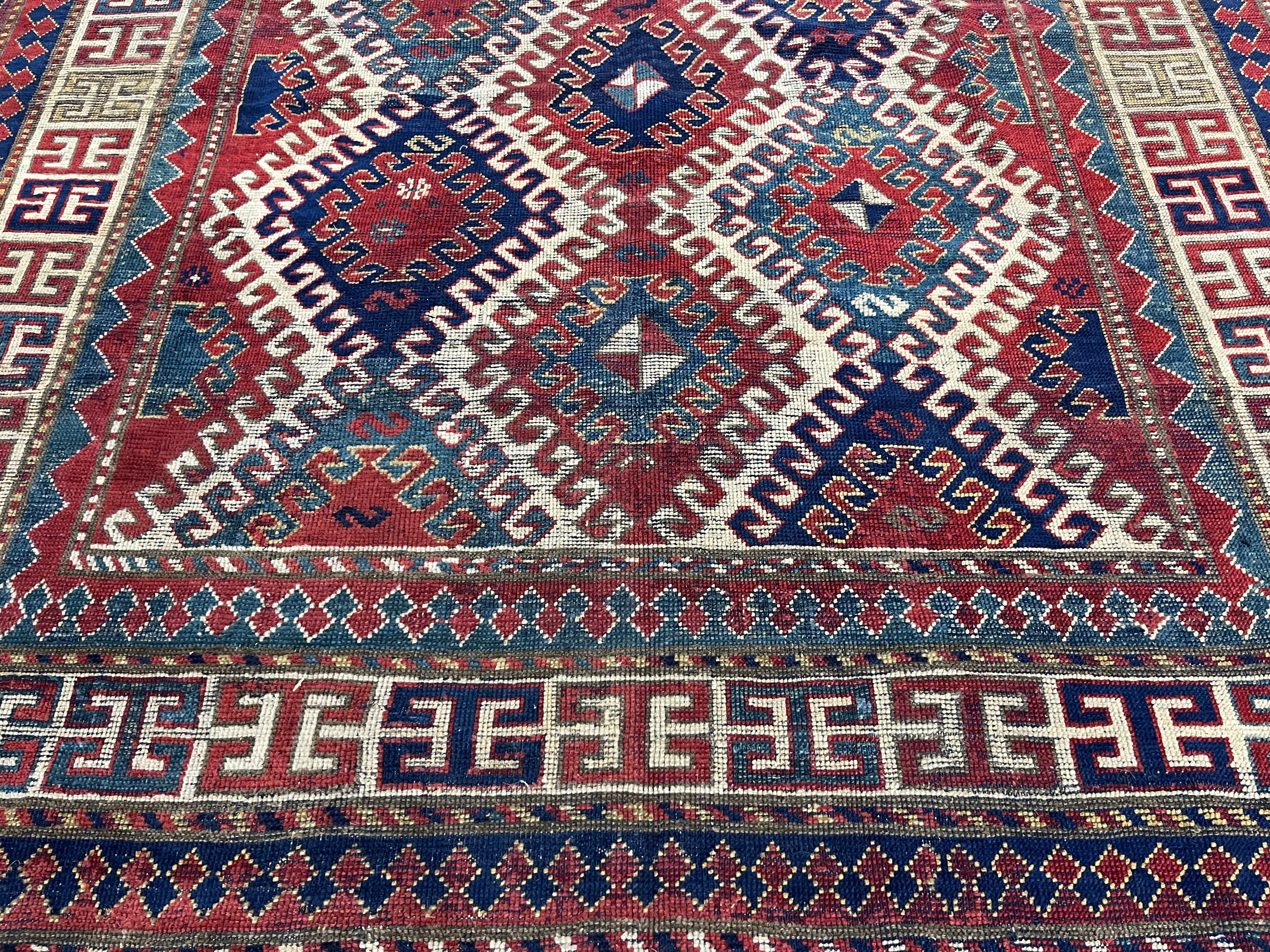 Fine Antique Caucasian Borchelou Kazak Rug 6' 0" x 7' 7''