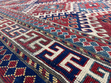 Fine Antique Caucasian Borchelou Kazak Rug 6' 0" x 7' 7''