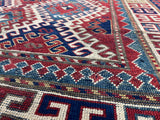 Fine Antique Caucasian Borchelou Kazak Rug 6' 0" x 7' 7''