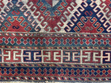 Fine Antique Caucasian Borchelou Kazak Rug 6' 0" x 7' 7''