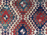 Fine Antique Caucasian Borchelou Kazak Rug 6' 0" x 7' 7''