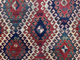 Fine Antique Caucasian Borchelou Kazak Rug 6' 0" x 7' 7''