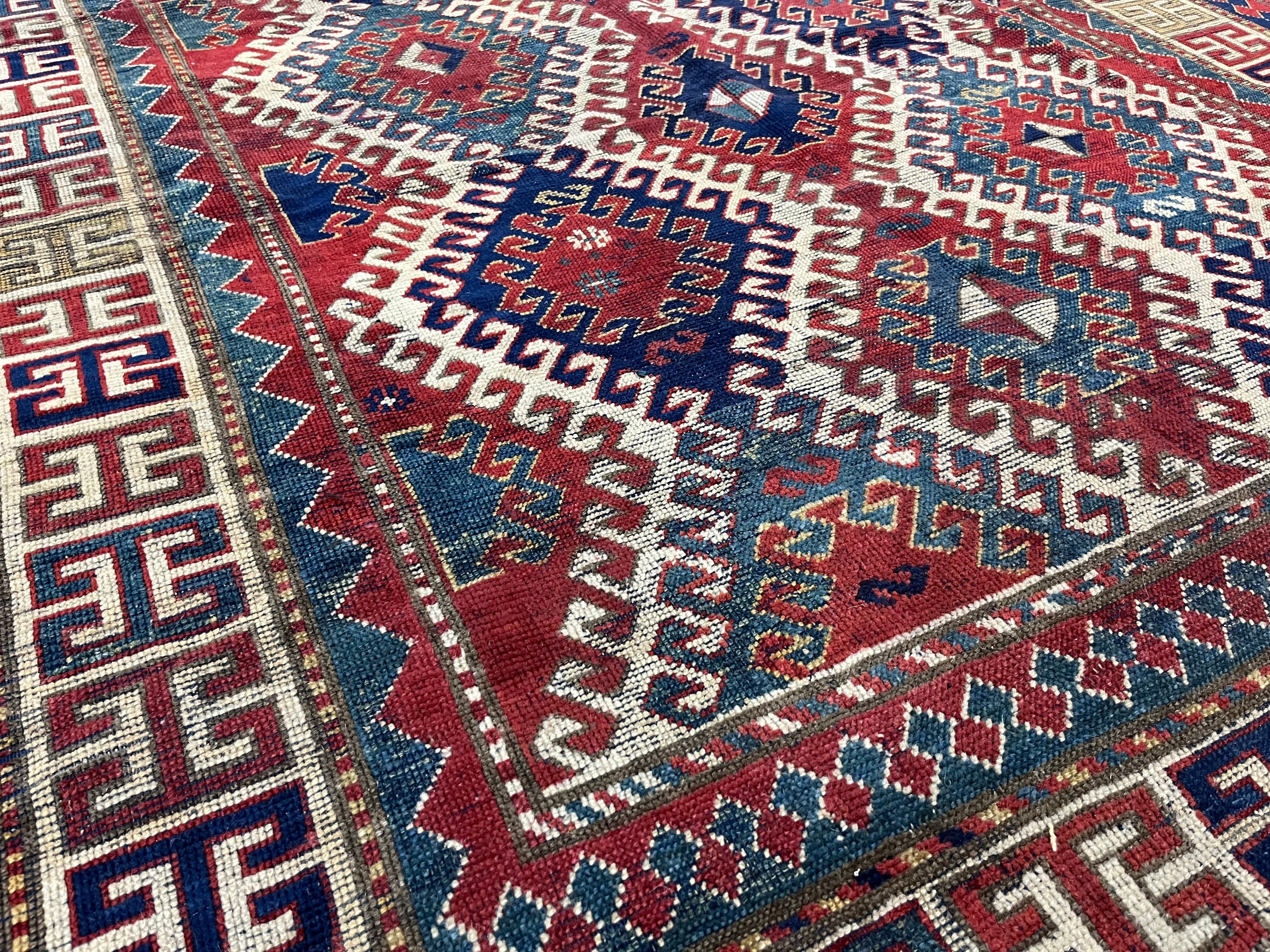 Fine Antique Caucasian Borchelou Kazak Rug 6' 0" x 7' 7''